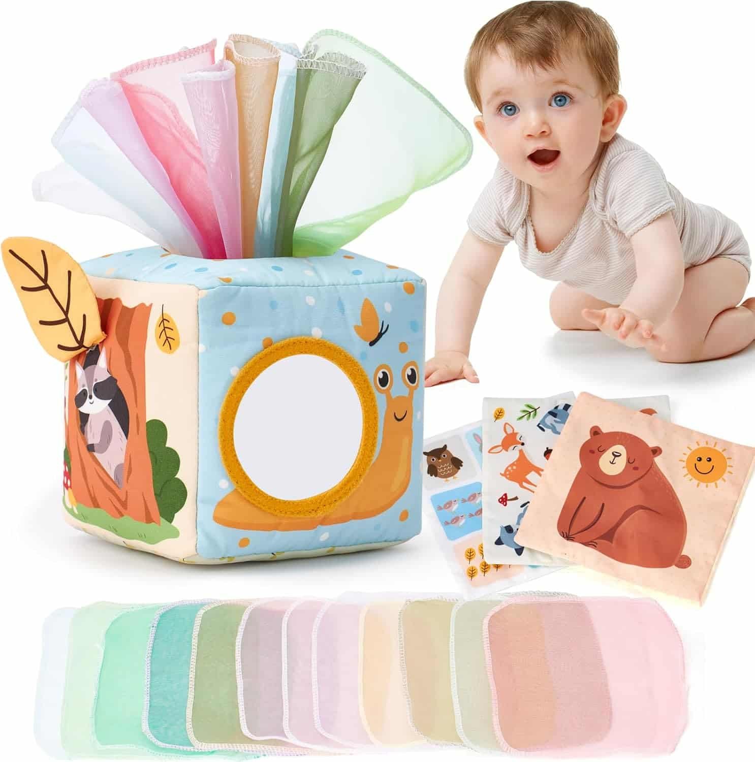 1 Boîte (11 Feuilles) De Jouets En Papier Pour Bébés - Noir, Blanc Et