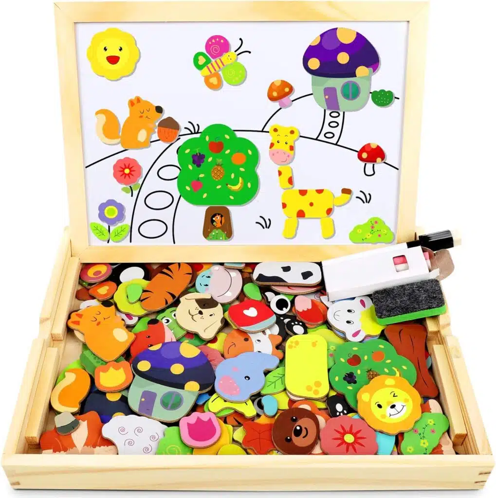 Jouet montessori puzzles en bois magnétique