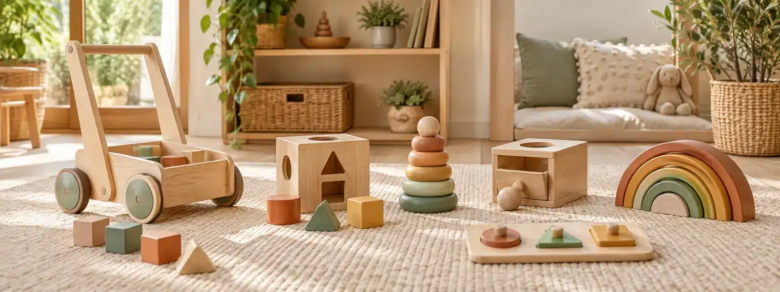 Sélection de jouets Montessori en bois pour enfant de 1 à 2 ans