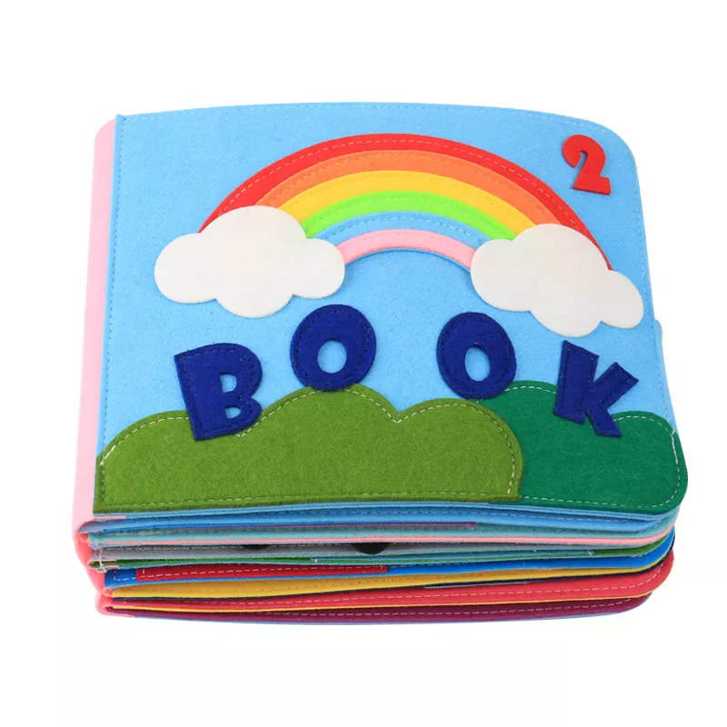 Livre de Bricolage en Tissu pour Bébé Livre Découverte Apprentissage Montessori Early Learning Jouet Éducatif Livre De Bébé Coloré Indéchirable pour Le Développement Cognitif 